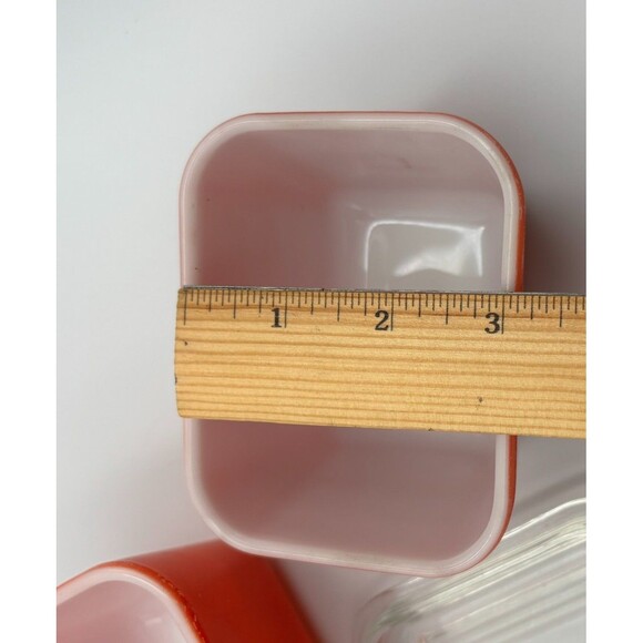 VTG Glass Food Saver - Small Refrigerator Dish w/Lid Square + 2 Pyrex Containers - Picture 8 of 9